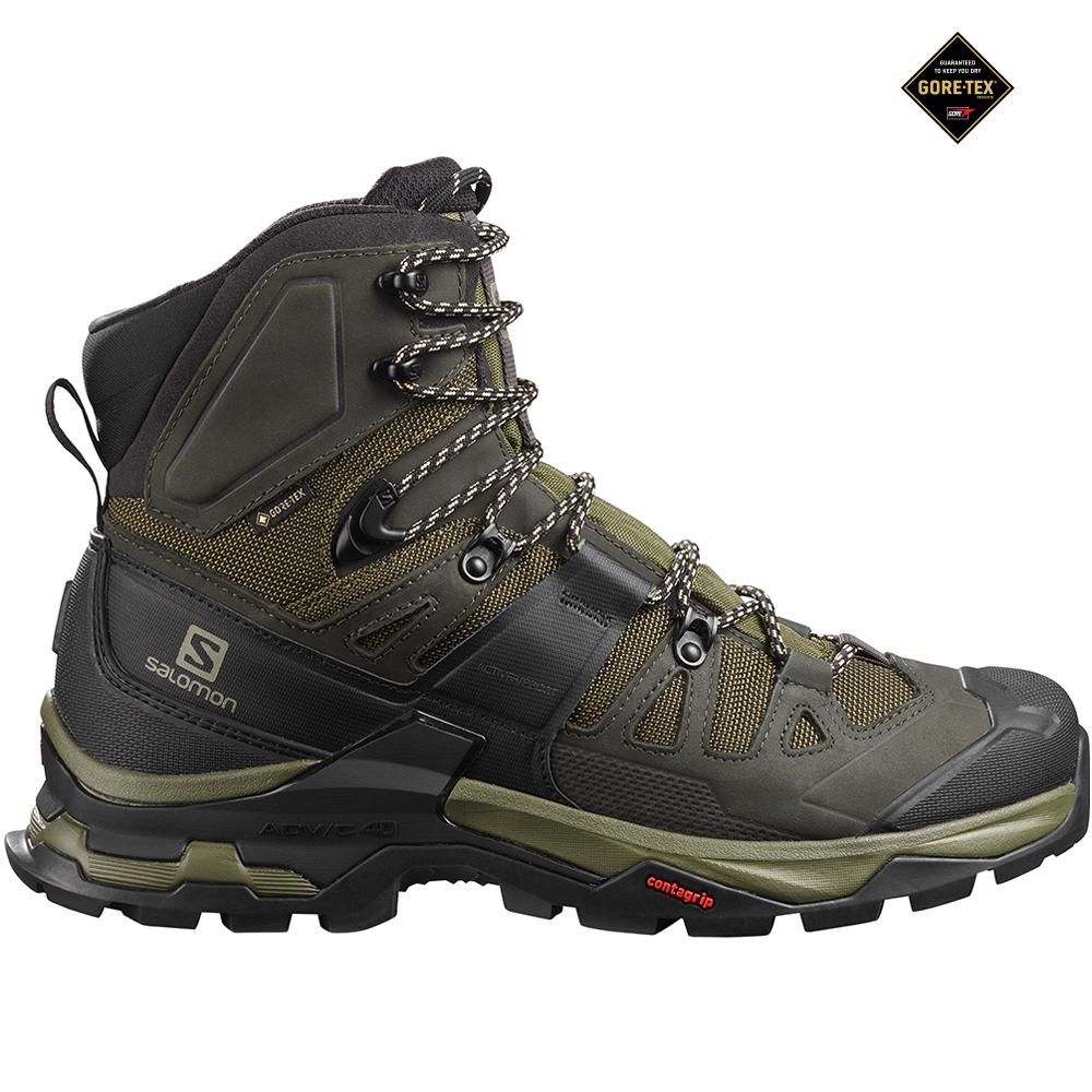 Salomon Singapore Mens Hiking Boots - QUEST 4 GORE-TEX Olive | 72543-WRPZ